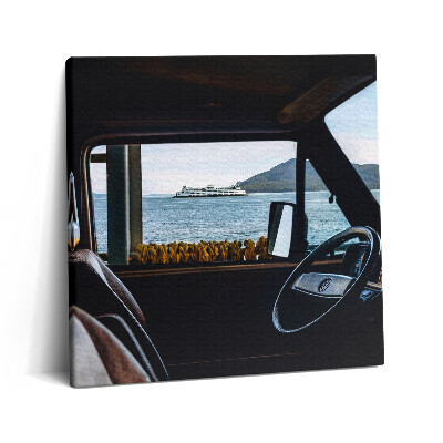 Obraz z fotografie na plátně 60x60 cm Dovolená autem a na nábřeží