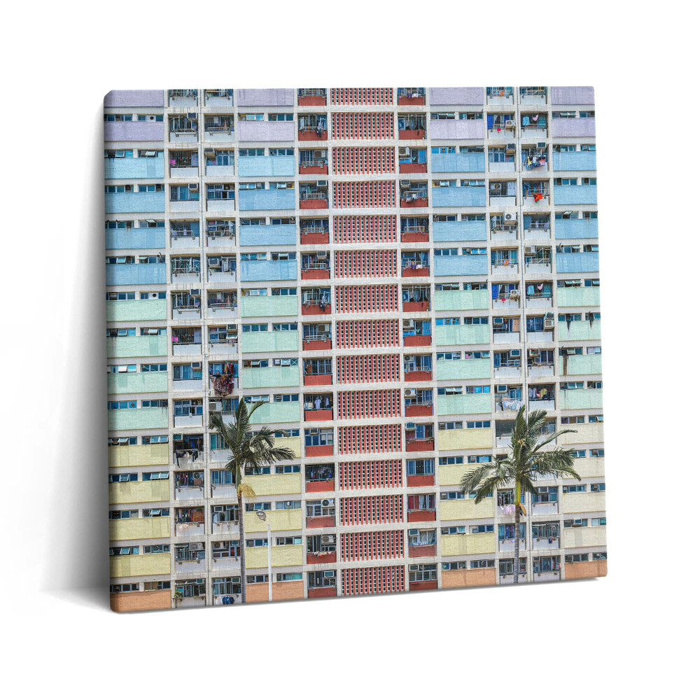 Obraz canvas 60x60 cm Barevná budova v Hongkongu
