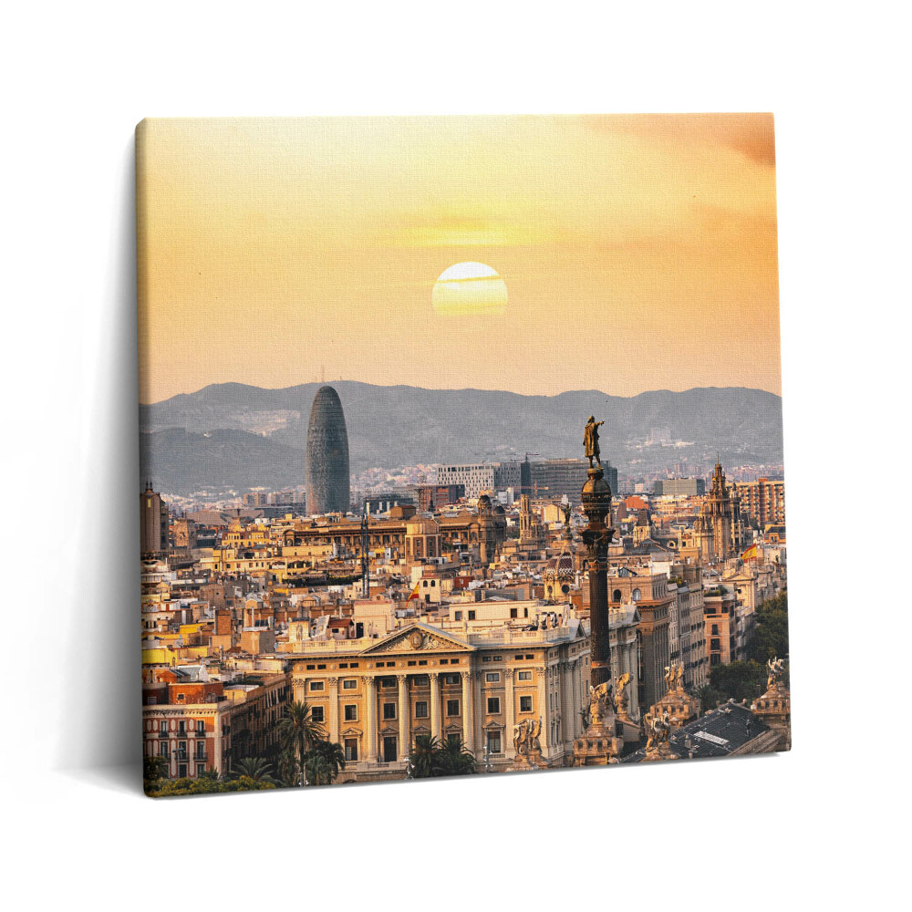 Obraz z fotografie na plátně 60x60 cm Krajina chrámu Sagrada Familia v Barceloně