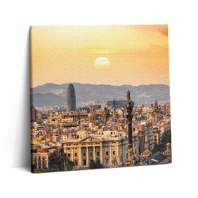 Obraz z fotografie na plátně 60x60 cm Krajina chrámu Sagrada Familia v Barceloně