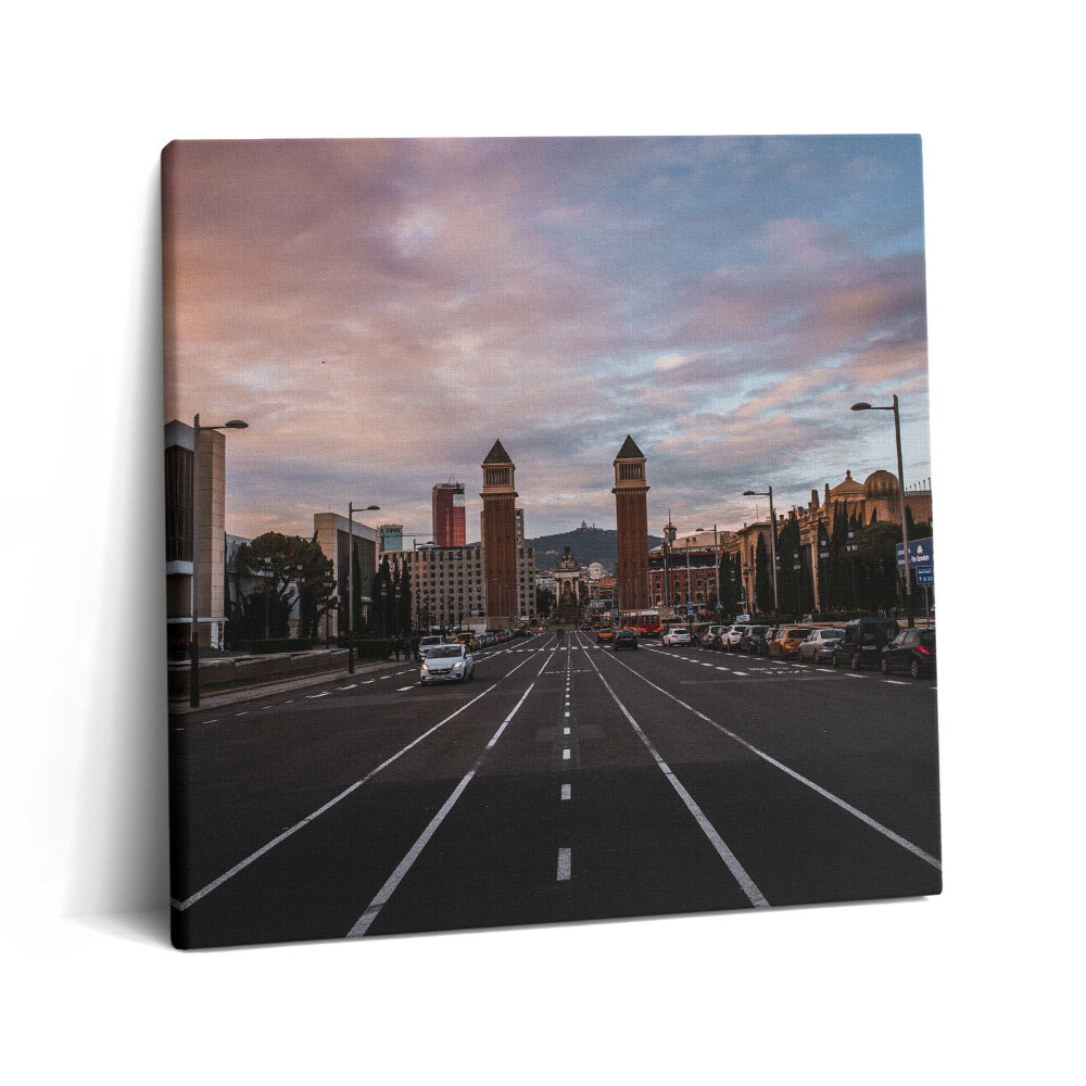 Obraz na plátně 60x60 cm Pohled na silnici z Barcelony do Tibidaba