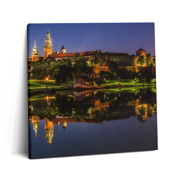 Obraz na plátně 60x60 cm Hrad Wawel v noci