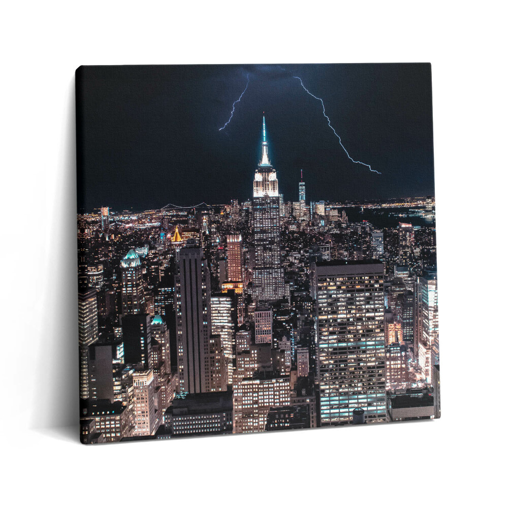 Obraz canvas 60x60 cm Mrakodrapy v New Yorku v noci
