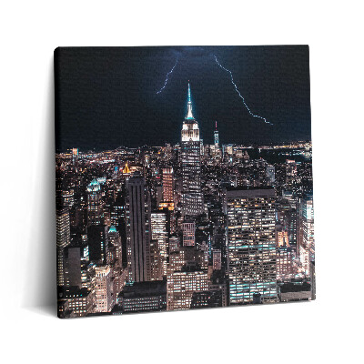 Obraz canvas 60x60 cm Mrakodrapy v New Yorku v noci