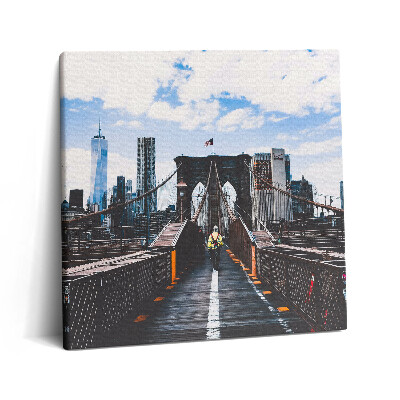 Obraz z fotografie na plátně 60x60 cm Brooklynský most v New Yorku
