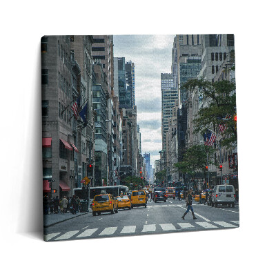 Obraz z fotografie na plátně 60x60 cm Newyorské pouliční taxi