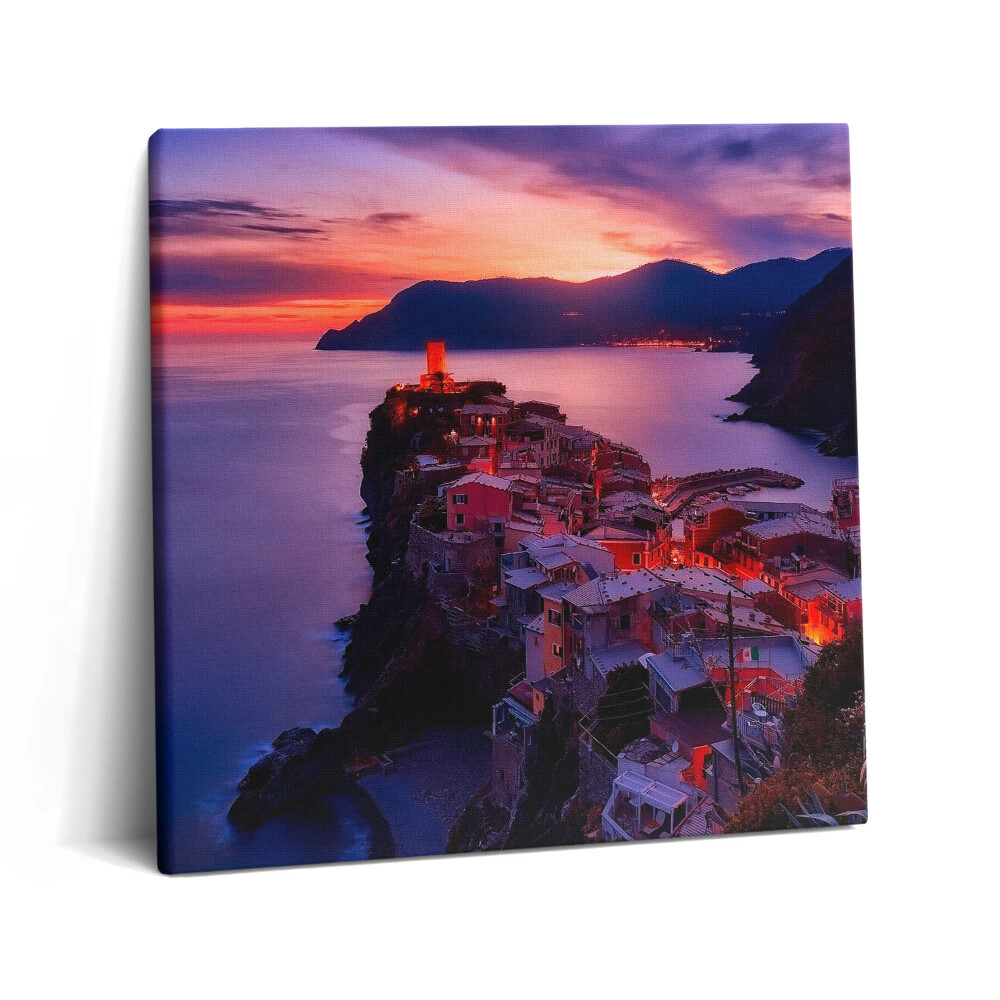 Obraz canvas 60x60 cm Přímořské město večer