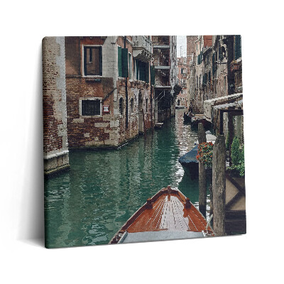 Obraz na plátně 60x60 cm Loďka mezi kanály v Benátkách