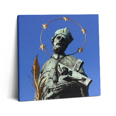 Obraz z fotografie na plátně 60x60 cm Socha Jana Nepomuckého v Praze
