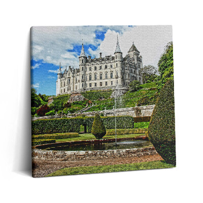 Obraz canvas 60x60 cm Hrad se zahradou ve Skotsku