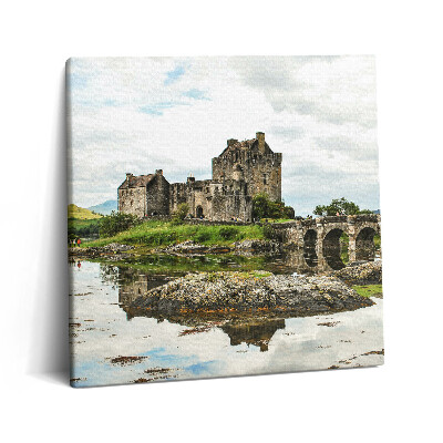 Obraz na plátně 60x60 cm Hrad Eilean Donan ve Skotsku