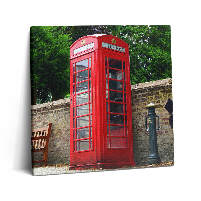 Obraz z fotografie na plátně 60x60 cm Červená telefonní budka