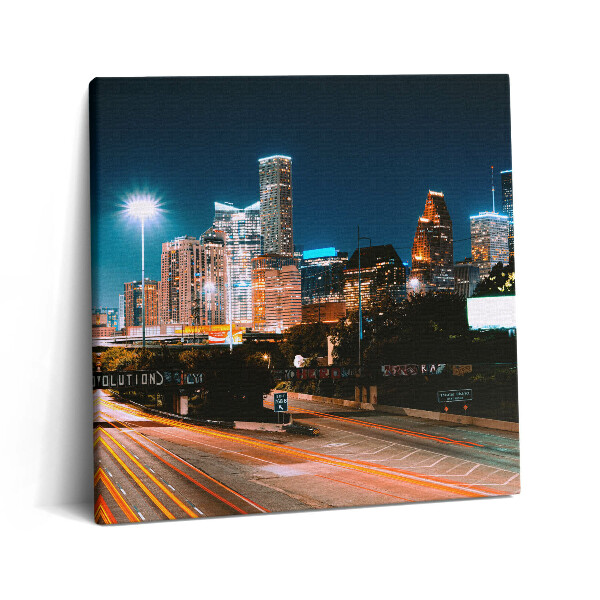 Obraz z fotografie na plátně 60x60 cm Město Houston v noci