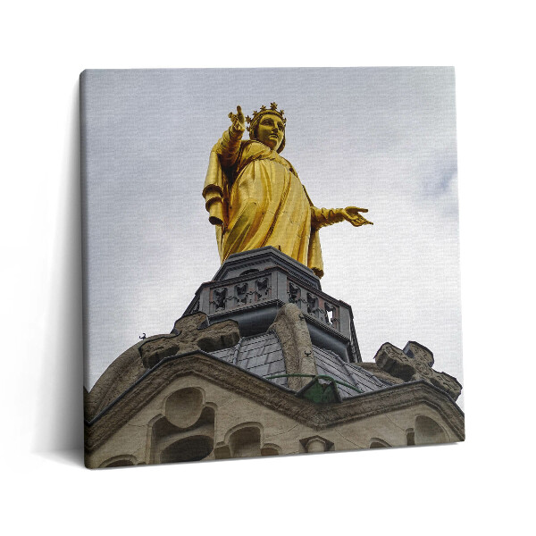 Obraz z fotografie na plátně 60x60 cm Socha Panny Marie Lyonské