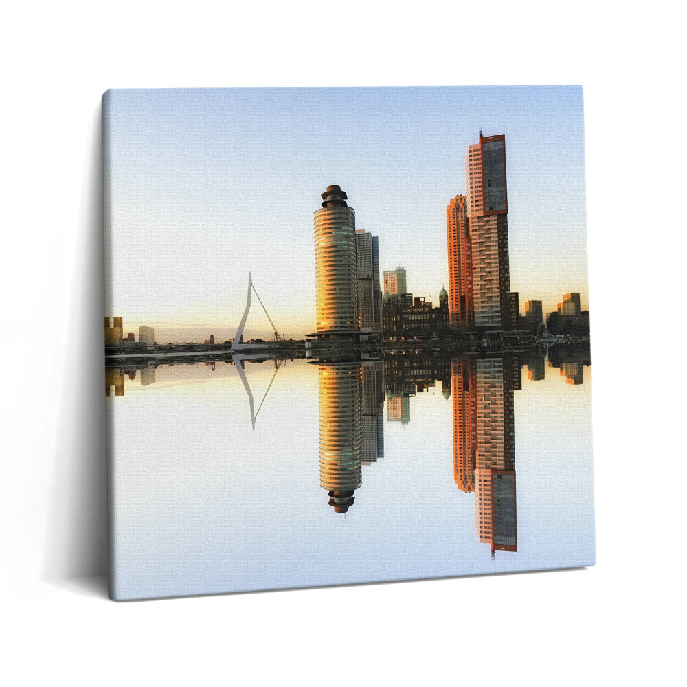 Obraz z fotografie na plátně 60x60 cm Město u řeky