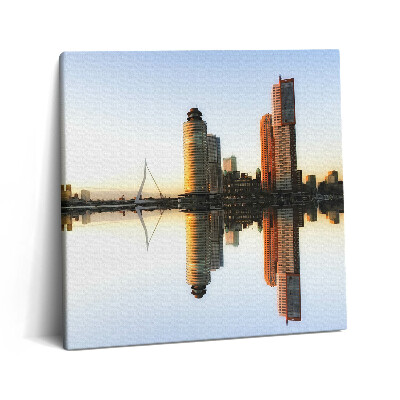 Obraz z fotografie na plátně 60x60 cm Město u řeky