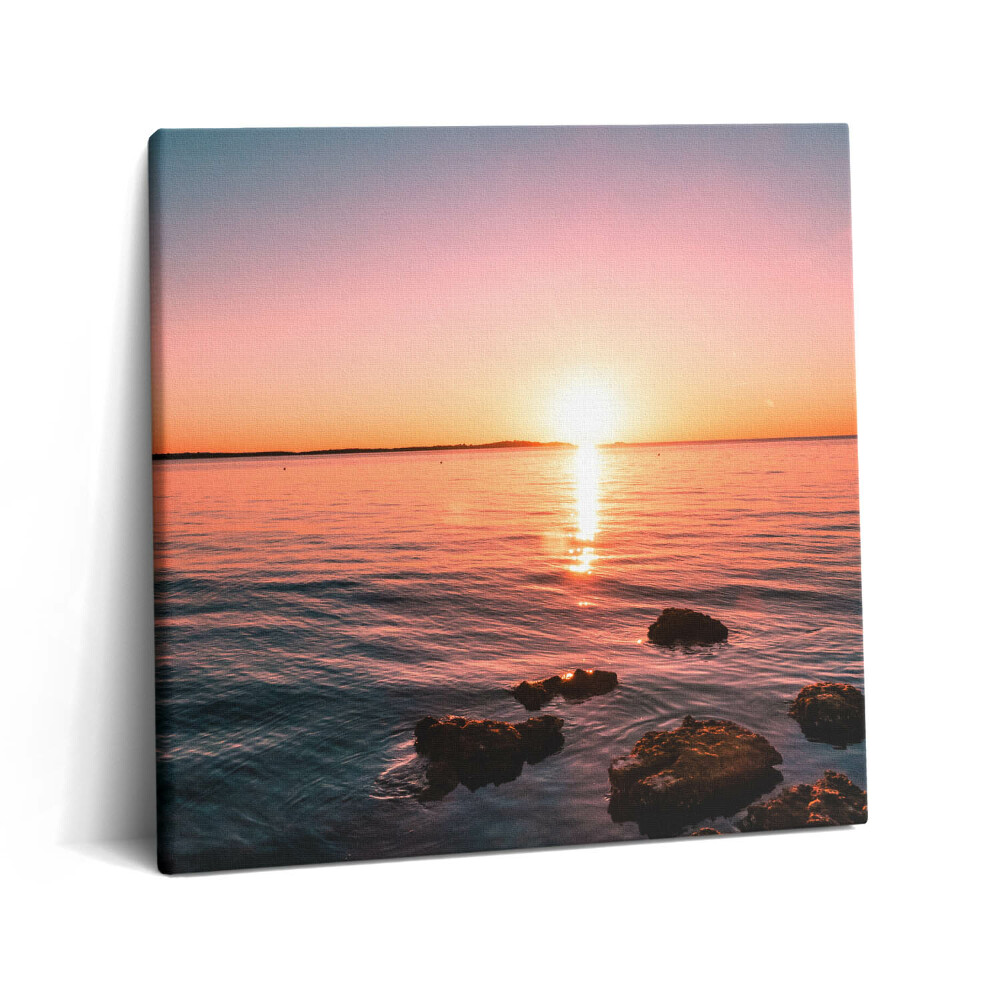 Obraz z fotografie na plátně 60x60 cm Útesy při západu slunce