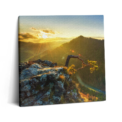 Obraz canvas 60x60 cm Západ slunce nad horami
