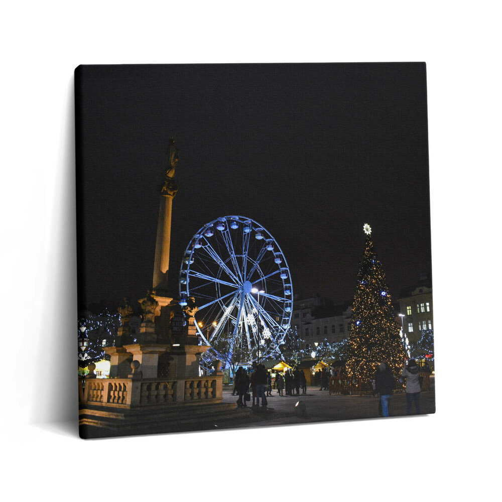 Obraz z fotografie na plátně 60x60 cm Vánoční trh v Ostravě