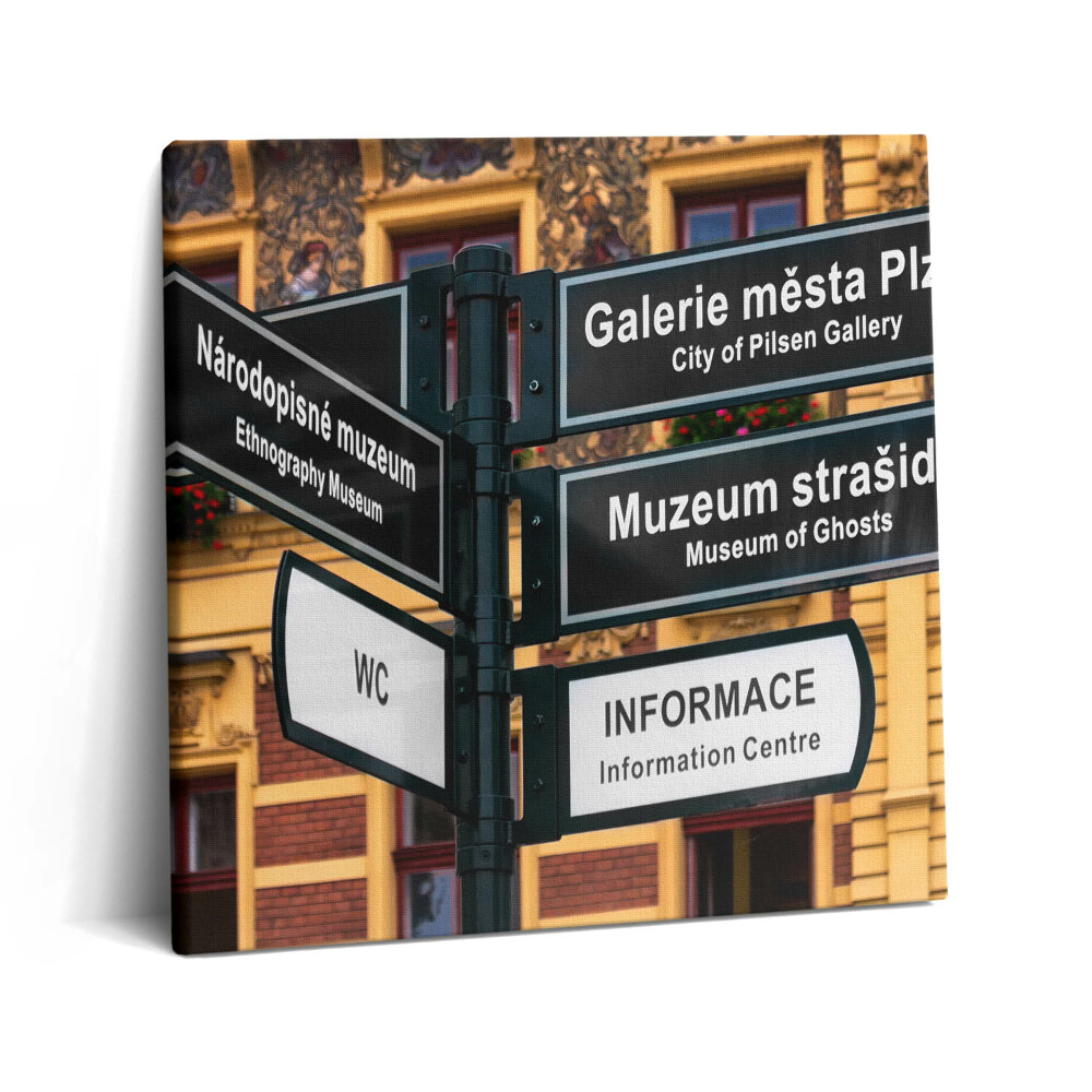 Obraz na plátně 60x60 cm Plzeňský ukazatel