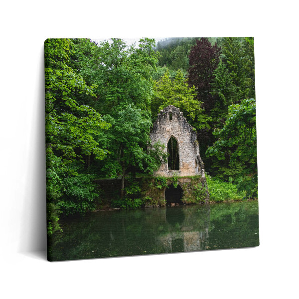 Obraz canvas 60x60 cm Ruiny staré kaple Chamonix Francie