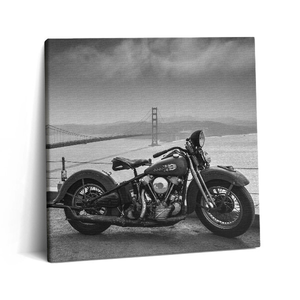Obraz na plátně 60x60 cm Motorka a most Golden Gate