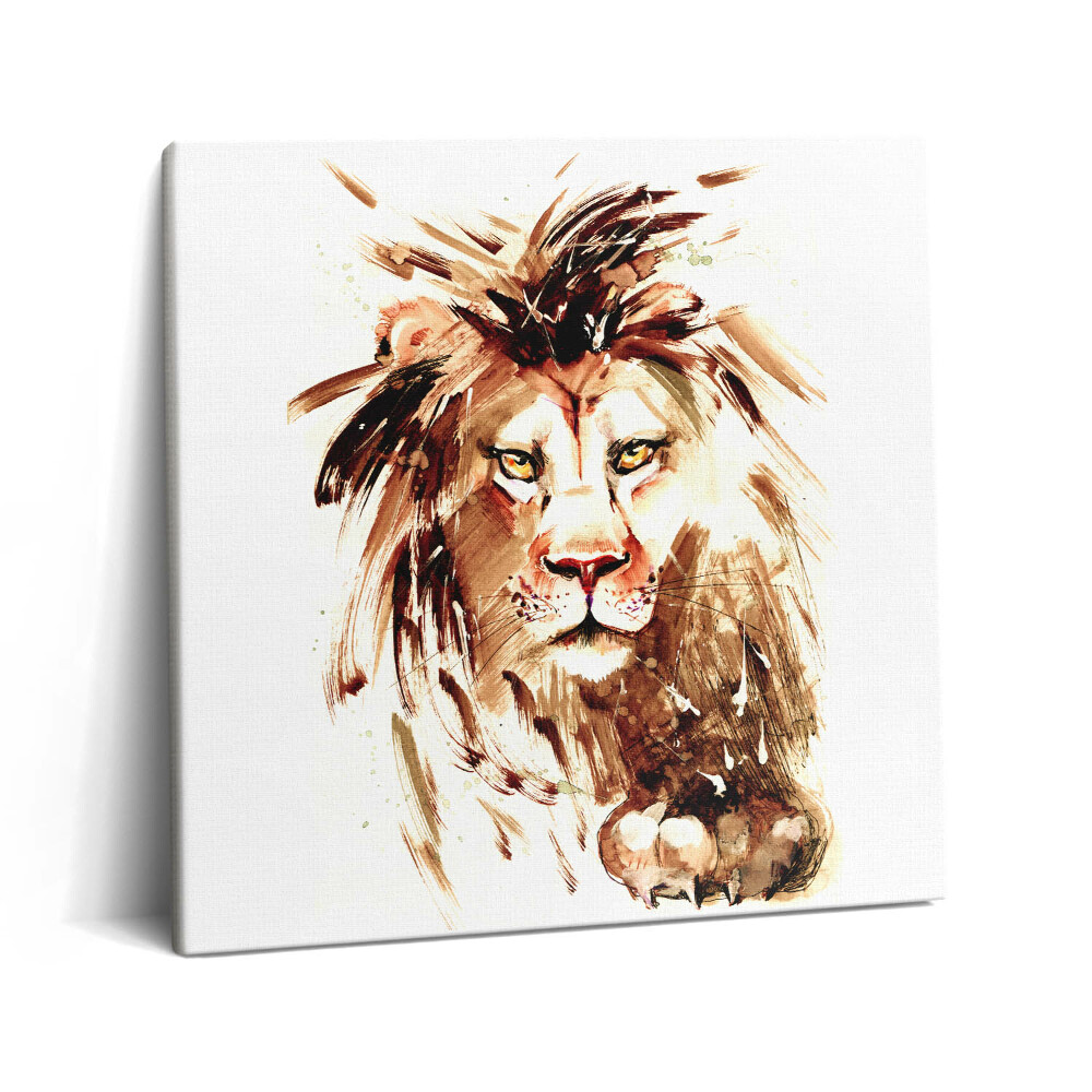 Obraz na plátně 60x60 cm Ilustrace hnědého lva