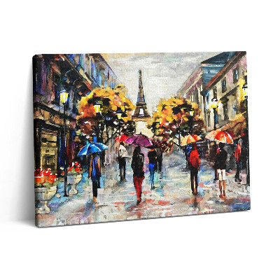Obraz na plátně 80x60 cm Ulice Eiffelovy Novy - malovaný podzim