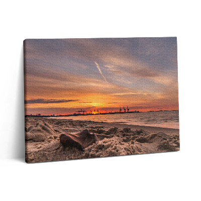 Obraz canvas 80x60 cm Západ slunce nad pláží