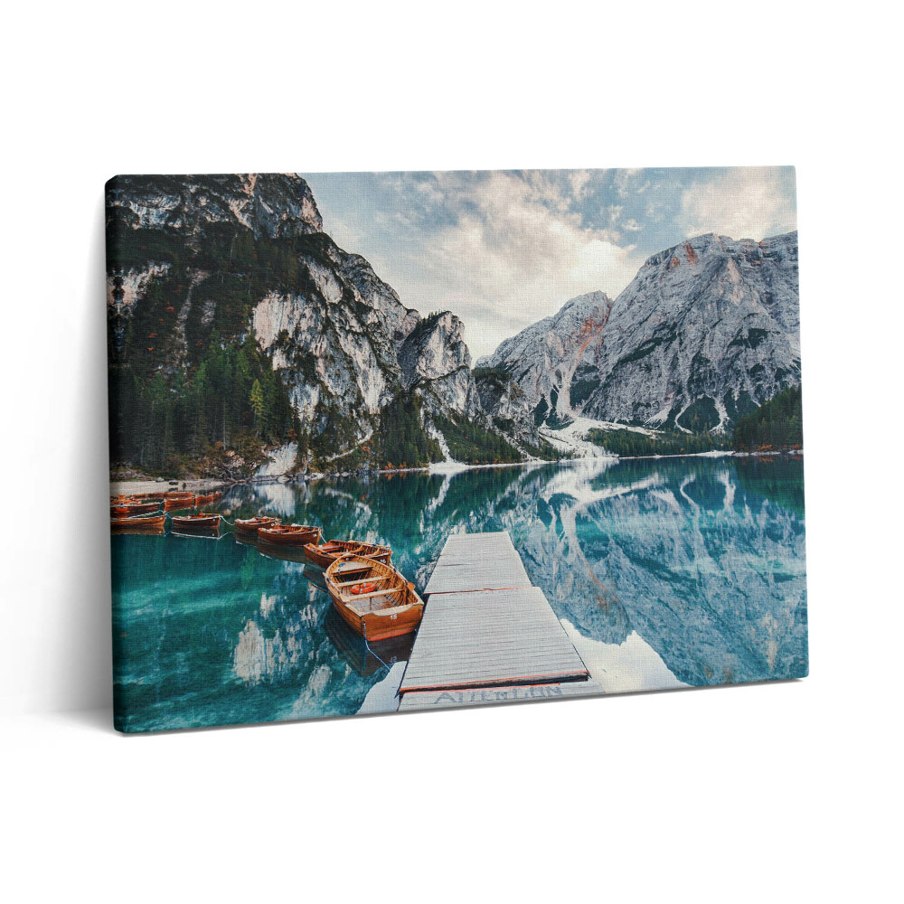 Obraz na plátně 80x60 cm Loďka na jezeře v horách