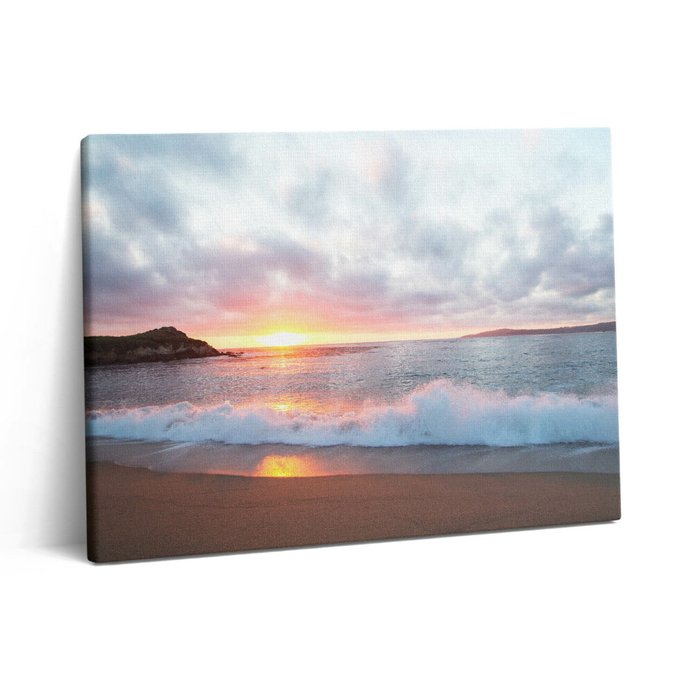 Obraz z fotografie na plátně 80x60 cm Mořská pláž a západ slunce