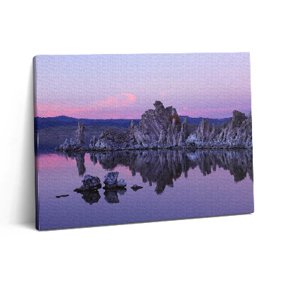 Obraz z fotografie na plátně 80x60 cm Odraz skal ve vodě