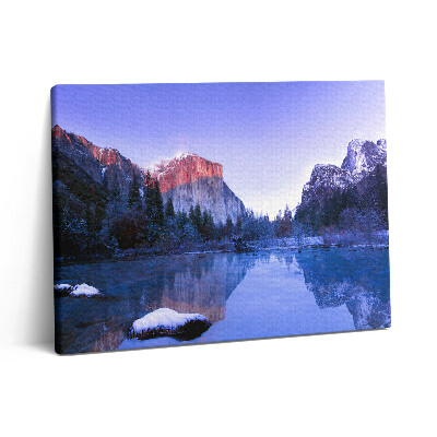 Obraz z fotografie na plátně 80x60 cm Zimní krajina jezera