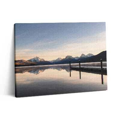 Obraz z fotografie na plátně 80x60 cm Jezero a horské molo