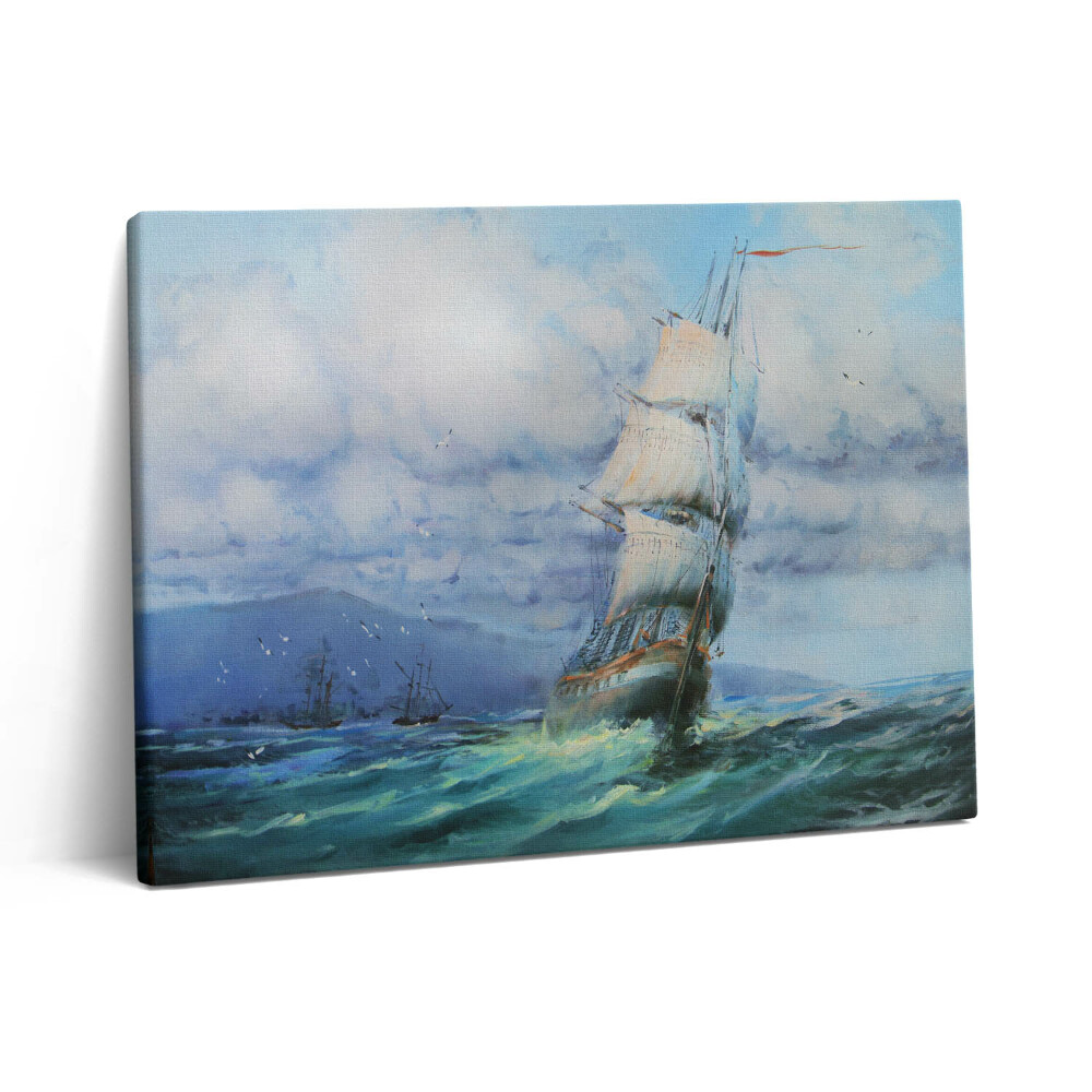 Obraz z fotografie na plátně 80x60 cm Loď namalovaná na vodě