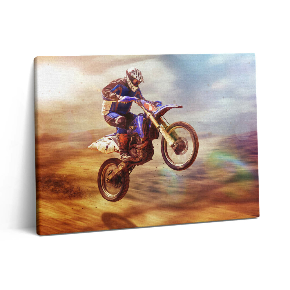 Obraz z fotografie na plátně 80x60 cm Cyklista v poušti