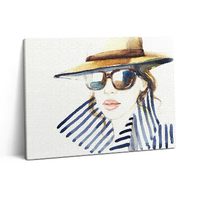 Obraz canvas 80x60 cm Akvarel - žena s brýlemi