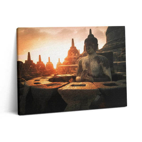 Obraz na plátně 80x60 cm Pohled na meditující sochu Buddhy