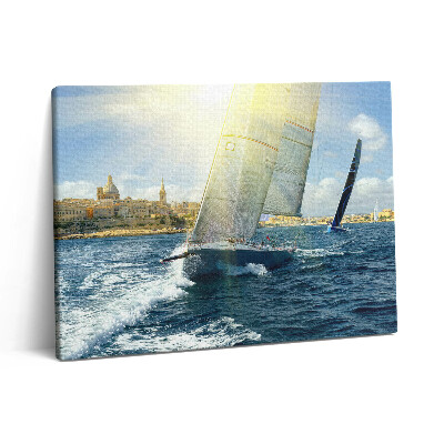 Obraz canvas 80x60 cm Plovoucí jachty
