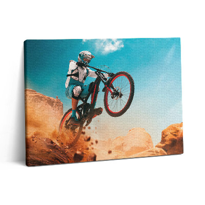 Obraz canvas 80x60 cm Jízda na motorce v poušti