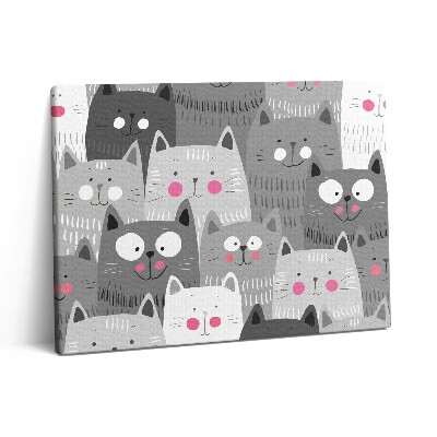 Obraz z fotografie na plátně 80x60 cm Vzor s kočkami