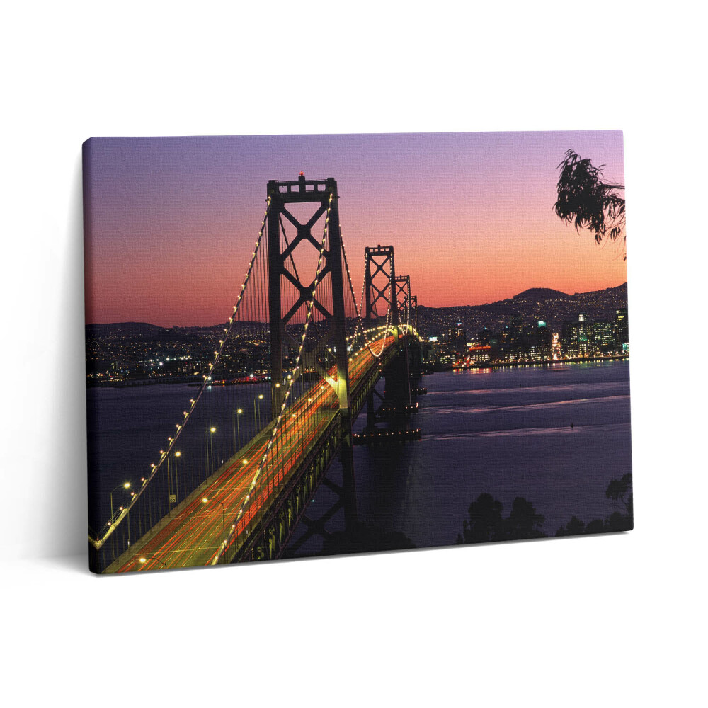 Obraz na plátně 80x60 cm Sanfranciský most a západ slunce