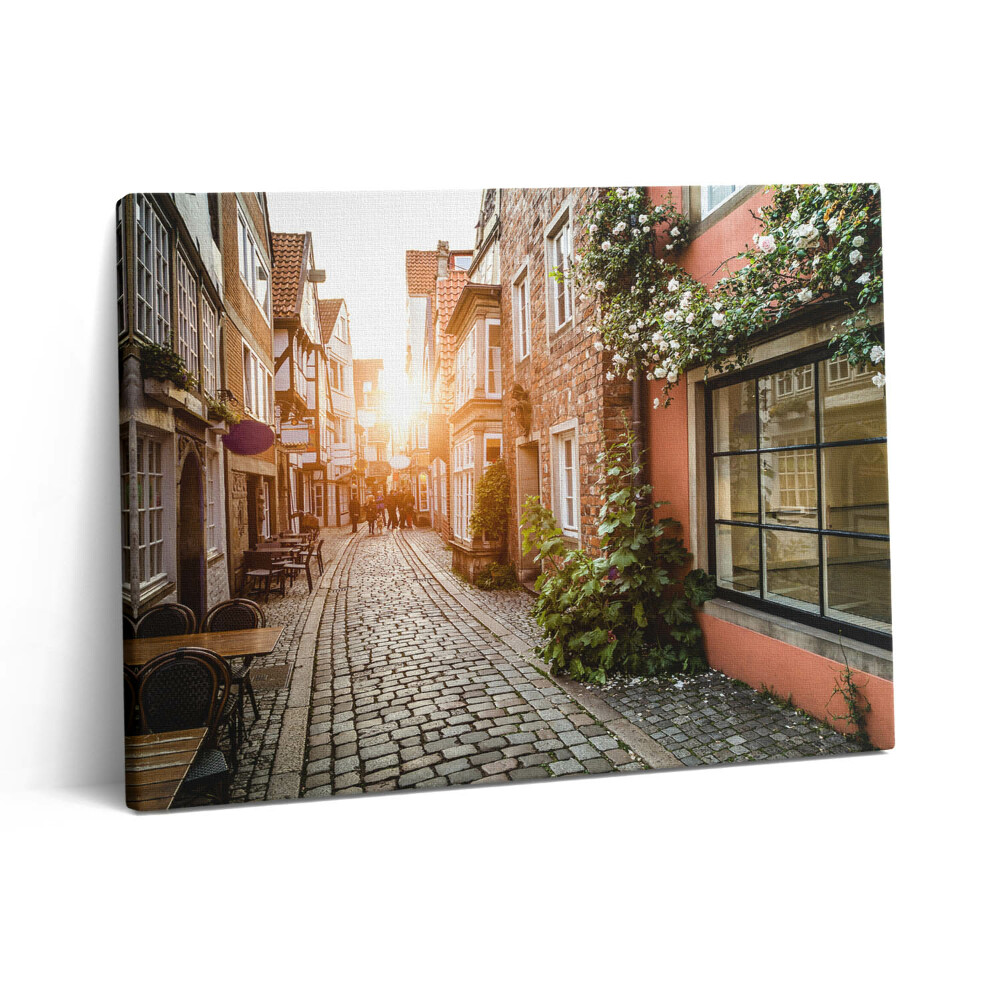 Obraz z fotografie na plátně 80x60 cm Italská ulice mezi budovami