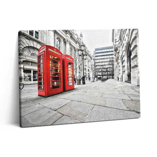 Obraz z fotografie na plátně 80x60 cm Červené telefonní budky Londýn