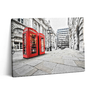 Obraz z fotografie na plátně 80x60 cm Červené telefonní budky Londýn