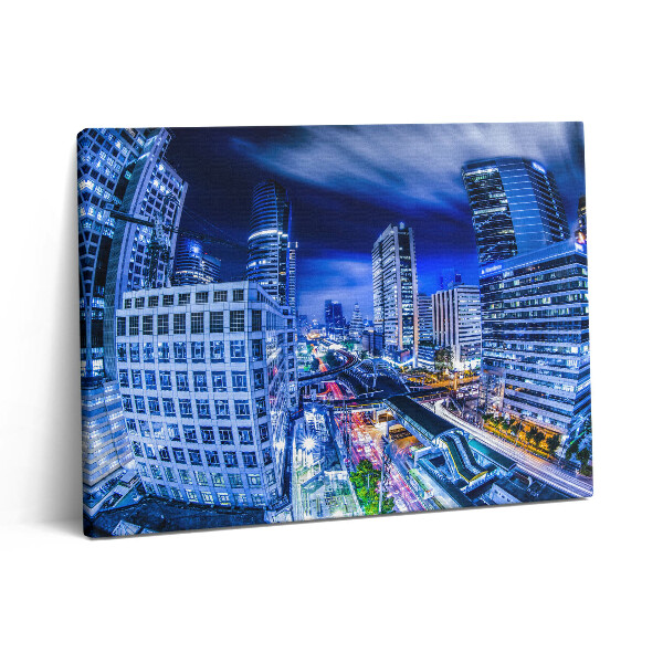 Obraz na plátně 80x60 cm Noční pohled na město Bangkok