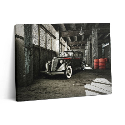 Obraz canvas 80x60 cm Klasické auto ve staré továrně