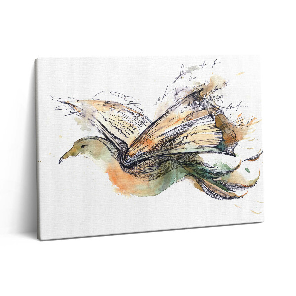 Obraz z fotografie na plátně 80x60 cm Kniha pták
