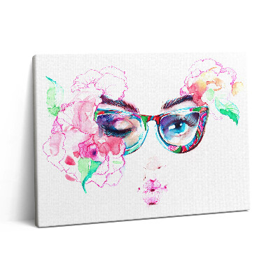 Obraz z fotografie na plátně 80x60 cm Tvář ženy s brýlemi
