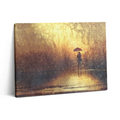 Obraz z fotografie na plátně 80x60 cm Žena se slunečníkem